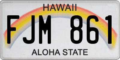 HI license plate FJM861