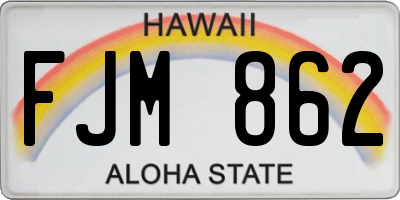 HI license plate FJM862