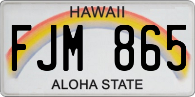 HI license plate FJM865