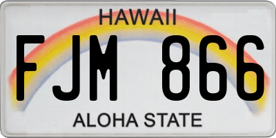 HI license plate FJM866