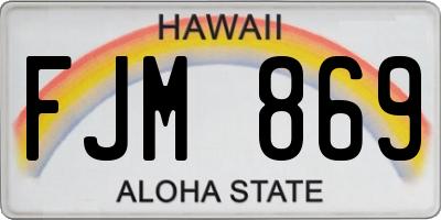 HI license plate FJM869