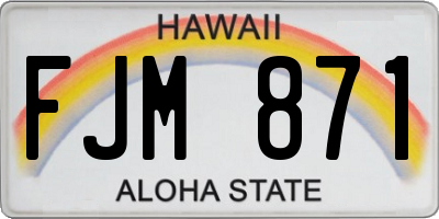 HI license plate FJM871