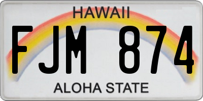 HI license plate FJM874