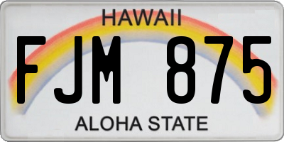 HI license plate FJM875