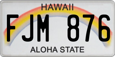 HI license plate FJM876