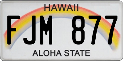 HI license plate FJM877