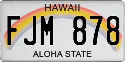 HI license plate FJM878