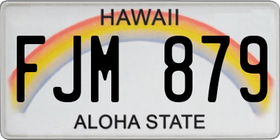 HI license plate FJM879