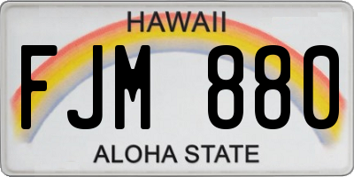HI license plate FJM880