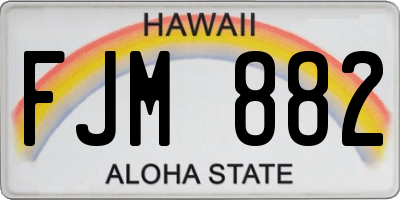 HI license plate FJM882