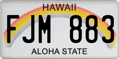 HI license plate FJM883