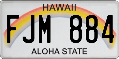 HI license plate FJM884