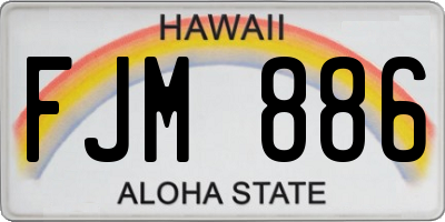 HI license plate FJM886