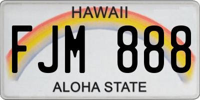 HI license plate FJM888