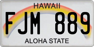HI license plate FJM889