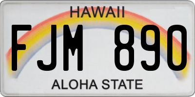 HI license plate FJM890