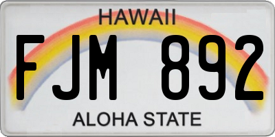 HI license plate FJM892