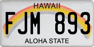 HI license plate FJM893