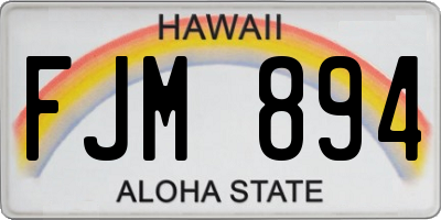 HI license plate FJM894