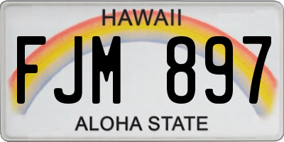 HI license plate FJM897