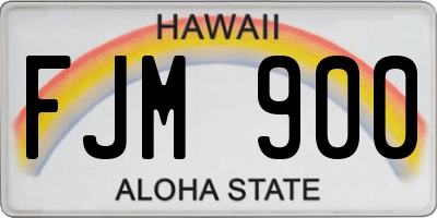 HI license plate FJM900