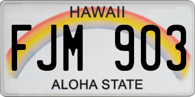 HI license plate FJM903