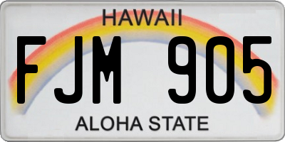 HI license plate FJM905