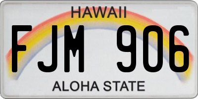HI license plate FJM906