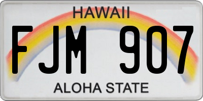 HI license plate FJM907