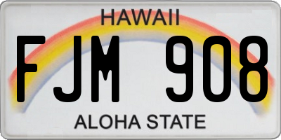 HI license plate FJM908