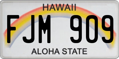 HI license plate FJM909