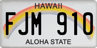 HI license plate FJM910
