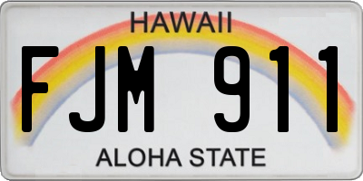 HI license plate FJM911