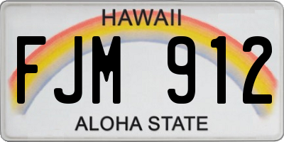 HI license plate FJM912