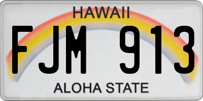 HI license plate FJM913