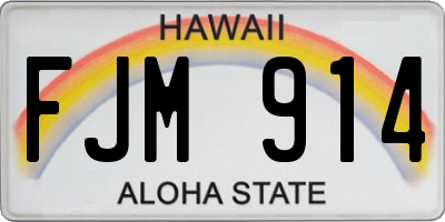 HI license plate FJM914