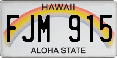 HI license plate FJM915