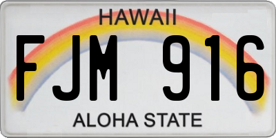 HI license plate FJM916