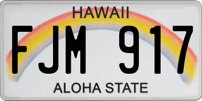 HI license plate FJM917