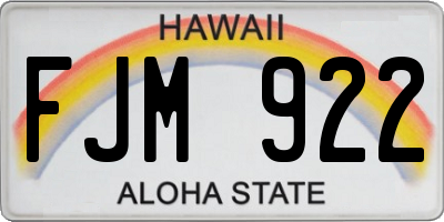 HI license plate FJM922