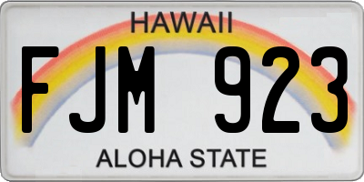 HI license plate FJM923