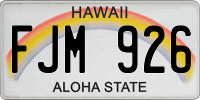 HI license plate FJM926