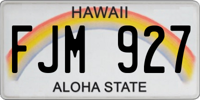 HI license plate FJM927