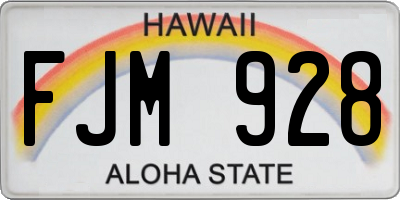 HI license plate FJM928