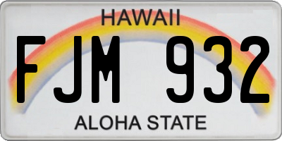 HI license plate FJM932