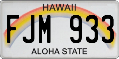 HI license plate FJM933