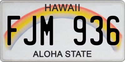 HI license plate FJM936