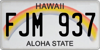 HI license plate FJM937