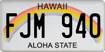 HI license plate FJM940