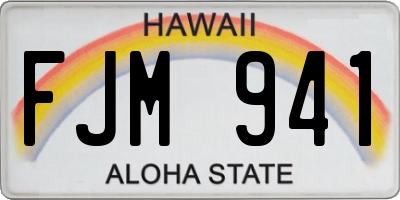 HI license plate FJM941
